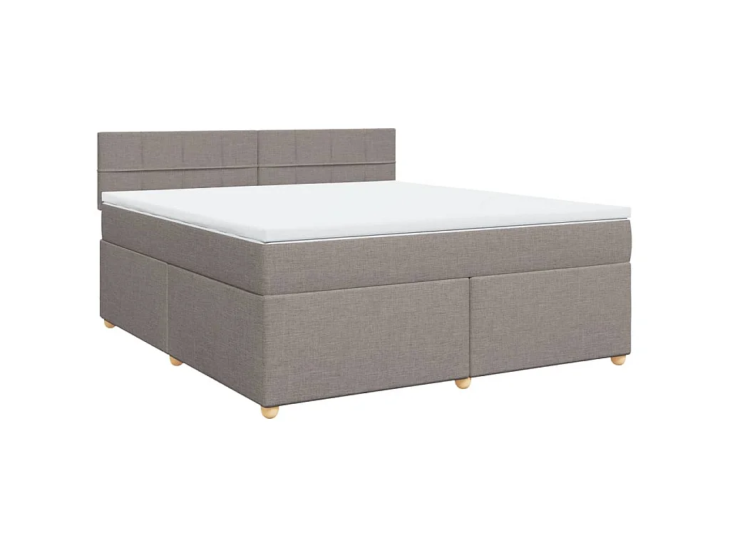 Sommier à lattes de lit avec matelas Taupe 180x200 cm Tissu