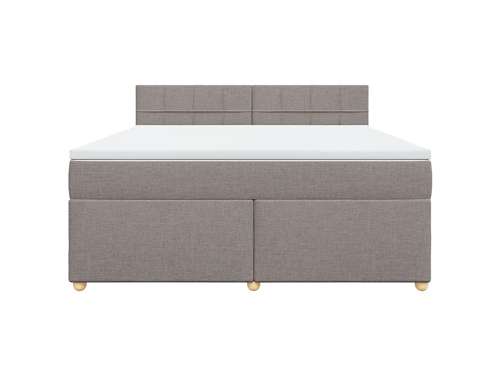 Sommier à lattes de lit avec matelas Taupe 180x200 cm Tissu