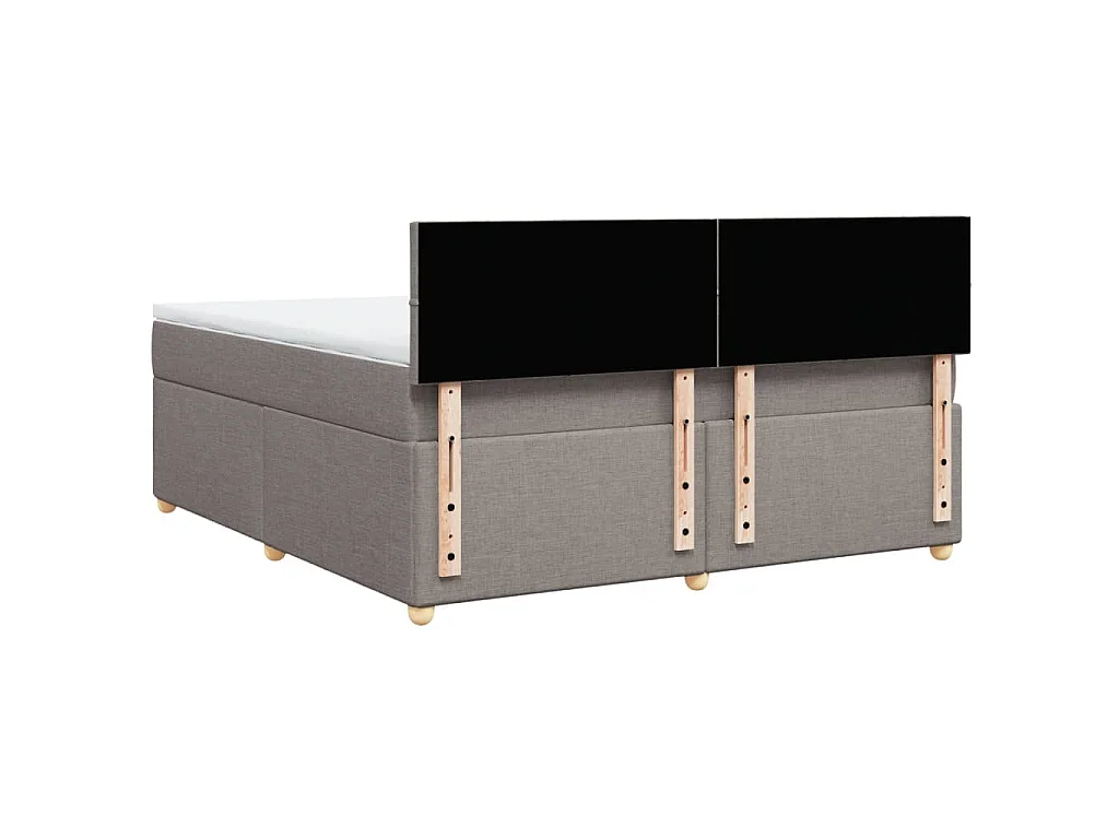 Sommier à lattes de lit avec matelas Taupe 180x200 cm Tissu