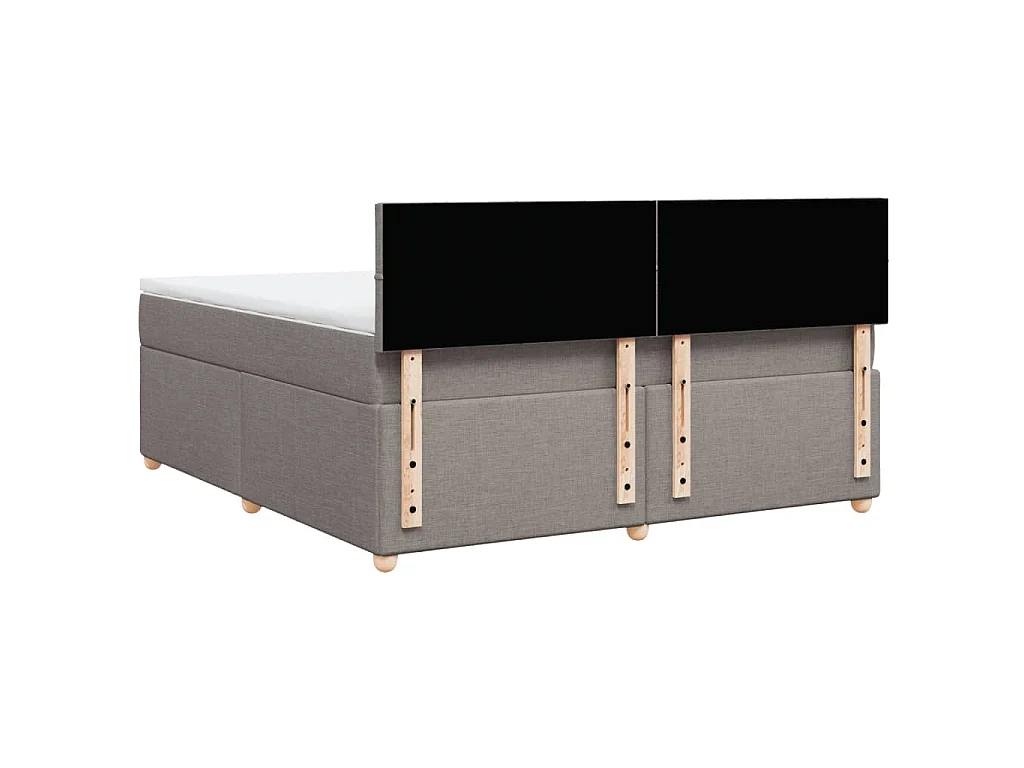 Sommier à lattes de lit avec matelas Taupe 180x200 cm Tissu
