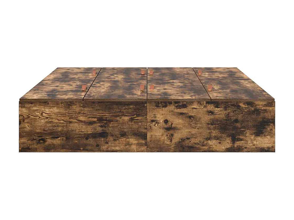 Cama con almacenamiento Roble ahumado 160 x 200 cm