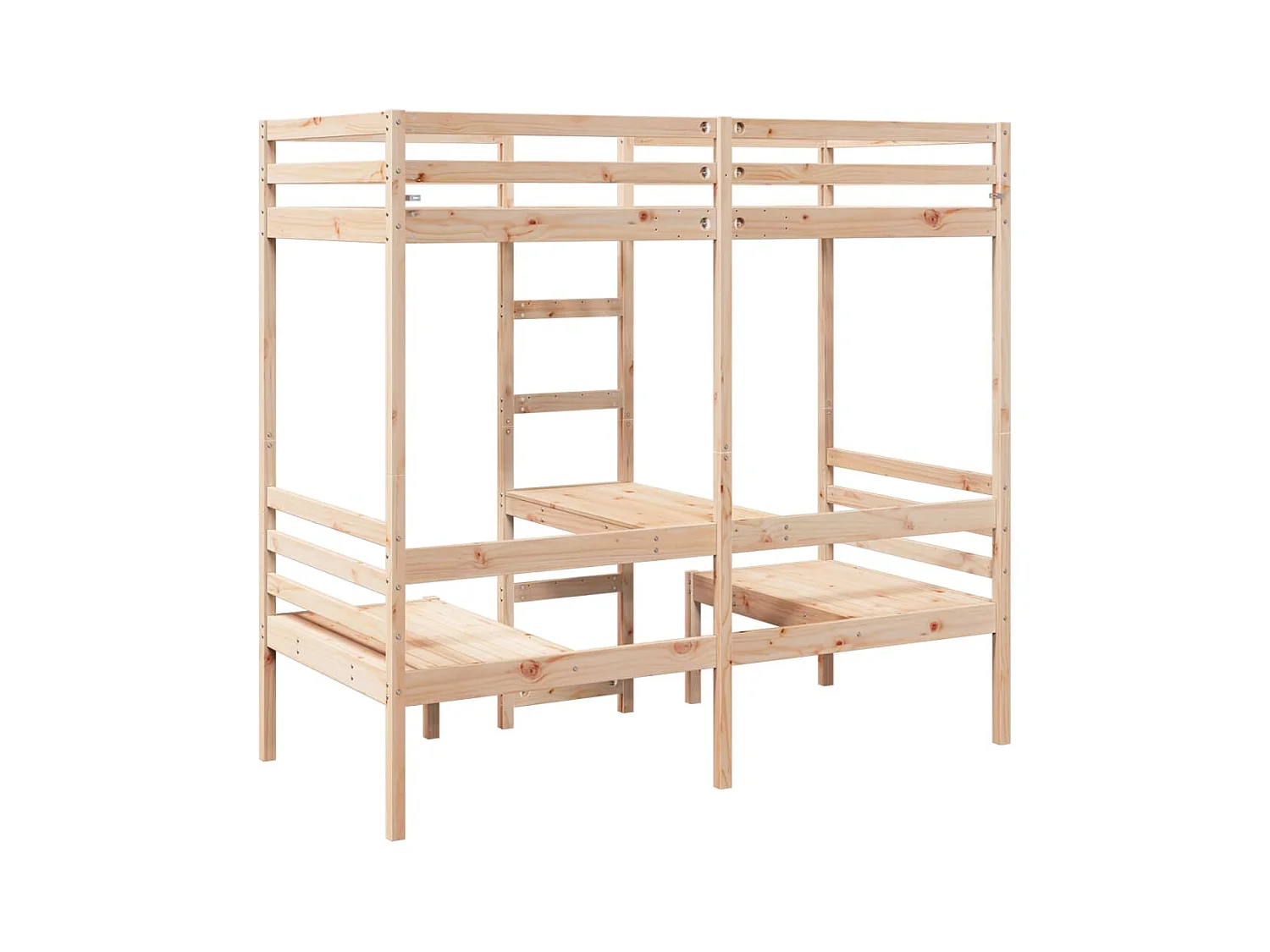 Lit mezzanine avec bureau et chaises 90x200 cm pin massif