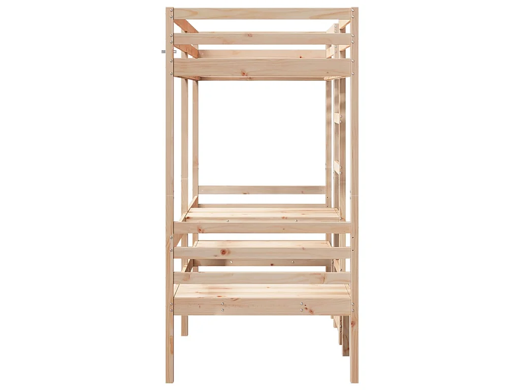 Lit mezzanine avec bureau et chaises 90x200 cm pin massif