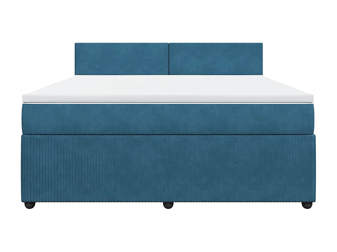 Boxspring met matras fluweel blauw 180x200 cm