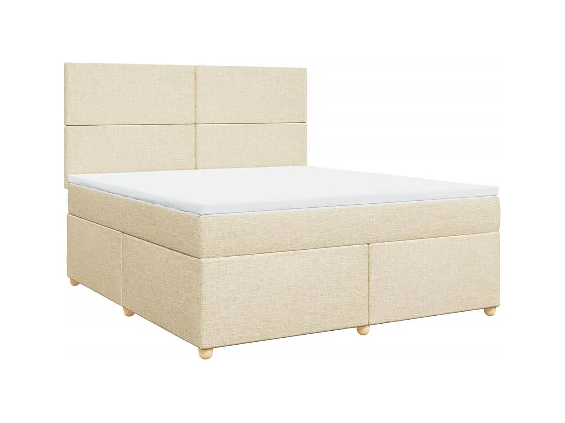 Boxspring met matras stof crèmekleurig 180x200 cm