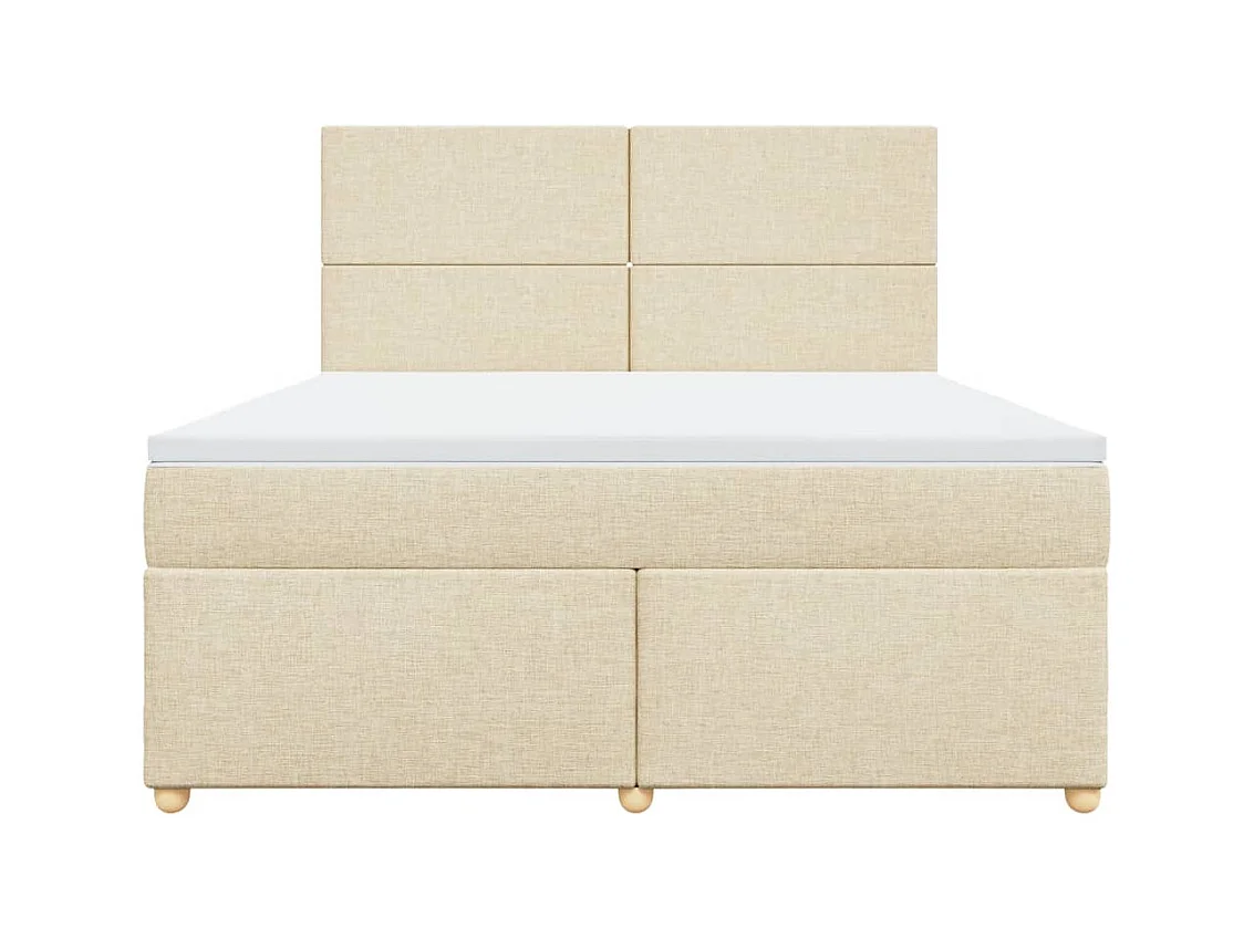 Boxspring met matras stof crèmekleurig 180x200 cm