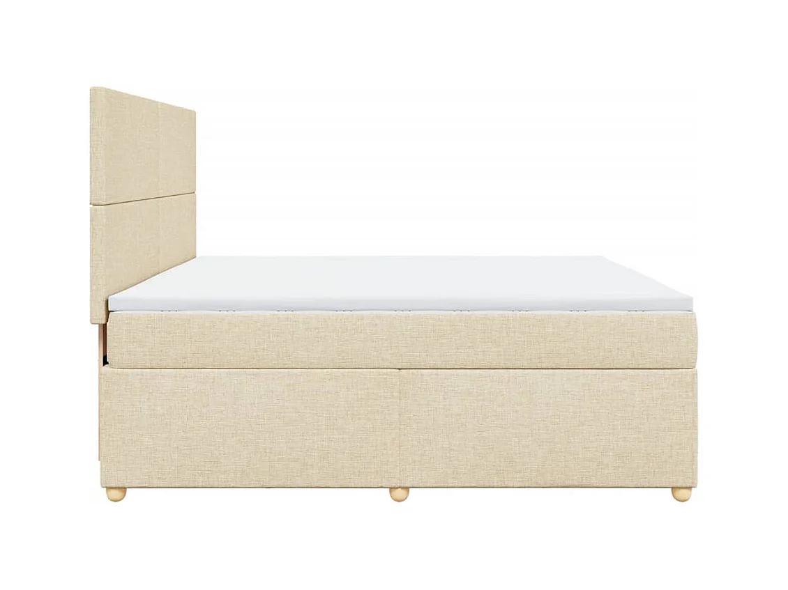 Boxspring met matras stof crèmekleurig 180x200 cm