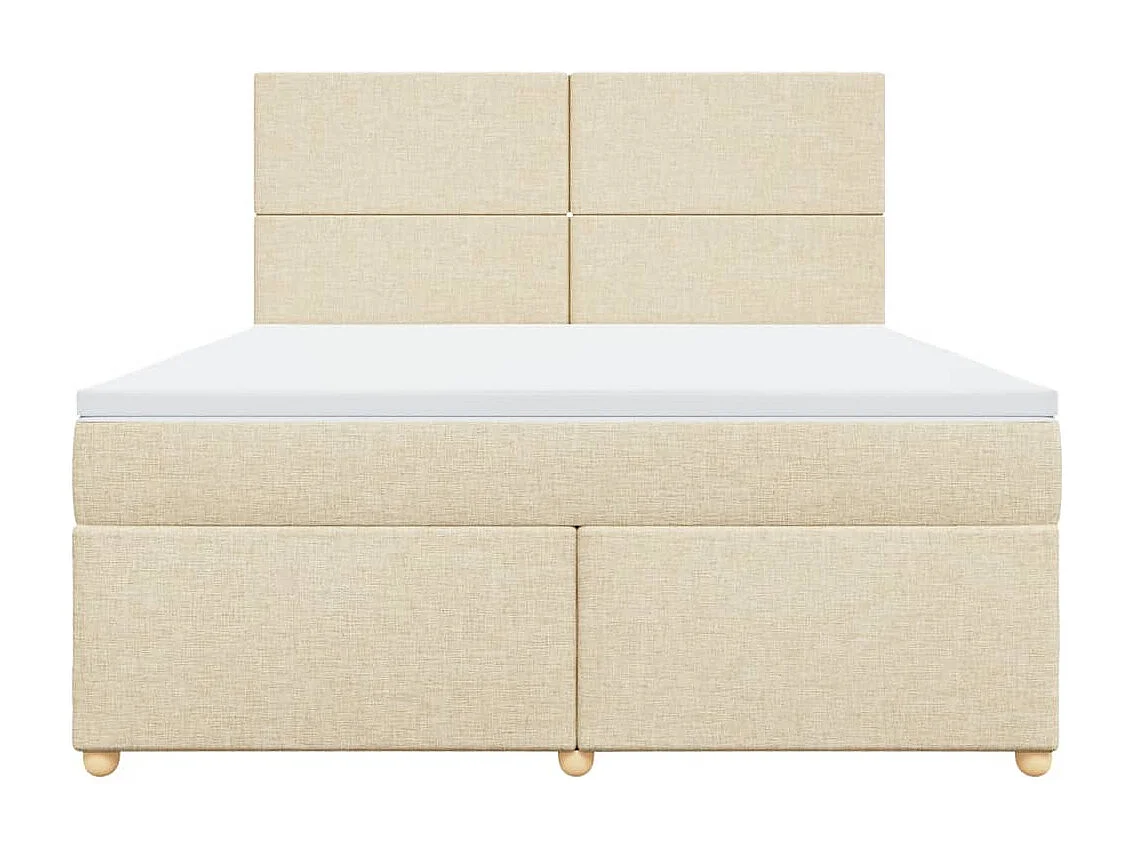 Boxspring met matras stof crèmekleurig 180x200 cm