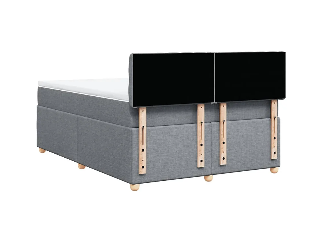 Sommier à lattes de lit avec matelas Gris clair 160x200cm Tissu