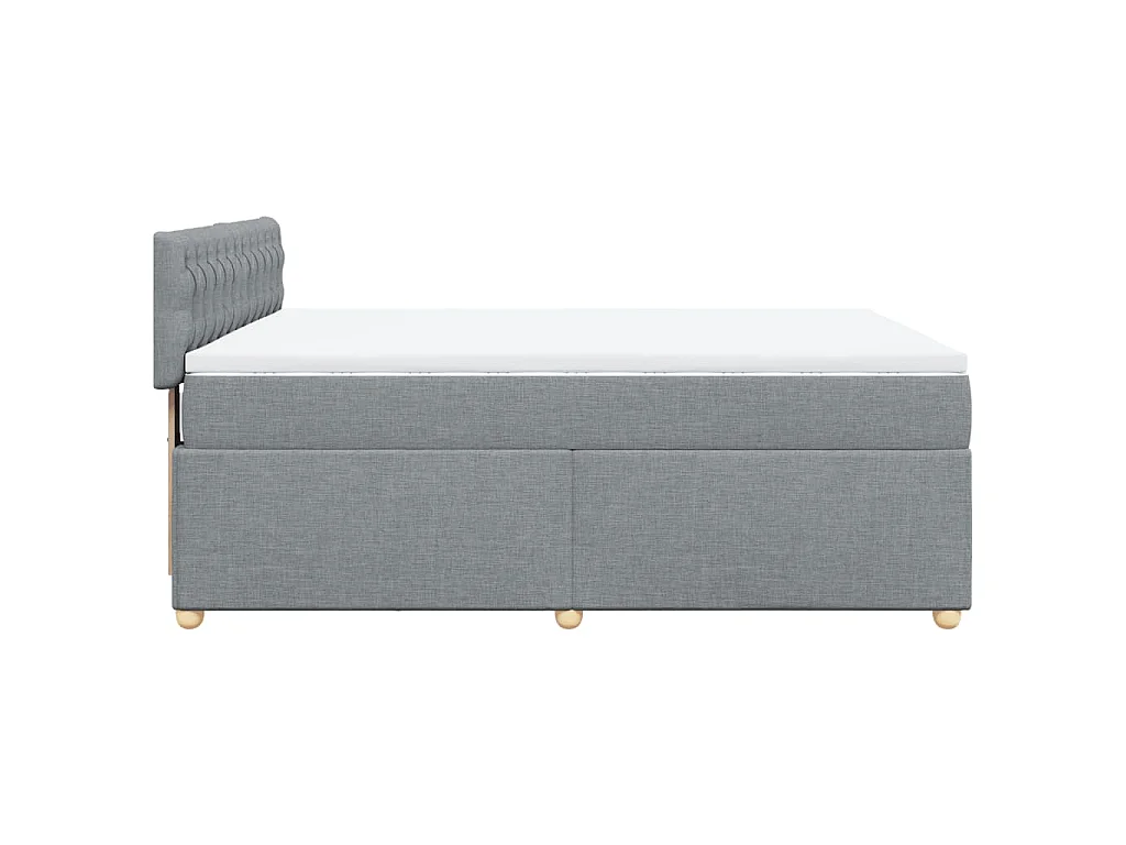 Giroletto a Molle con Materasso Grigio Chiaro 160x200cm Tessuto