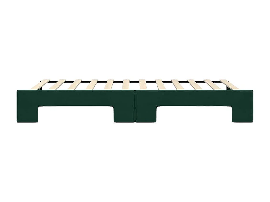 Lit de jour avec gigogne sans matelas vert foncé 100x200 cm