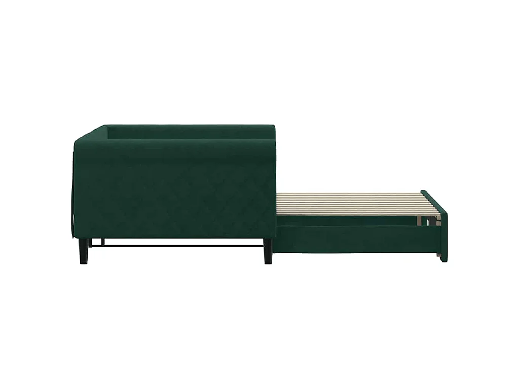Sofá cama nido terciopelo verde oscuro 100x200 cm