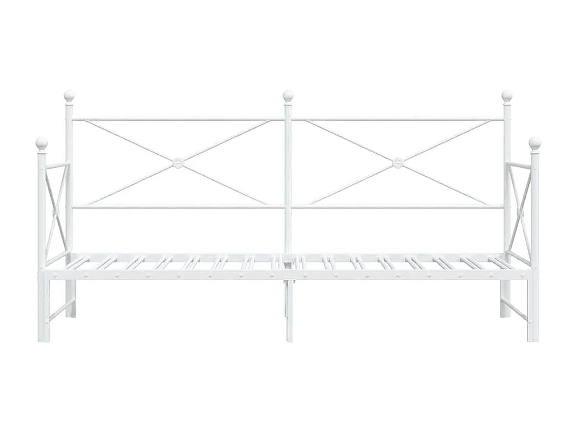 Cama de dia com gavetão sem colchão 90x190 cm aço branco