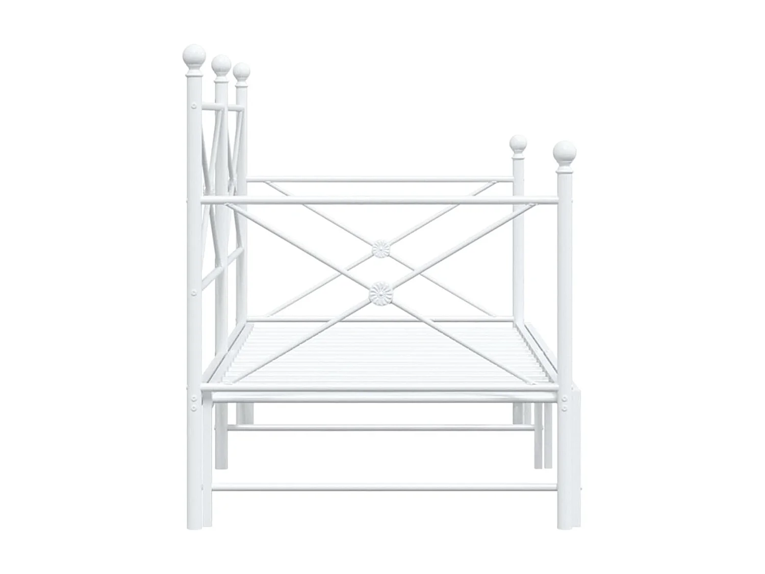 Cama de dia com gavetão sem colchão 90x190 cm aço branco