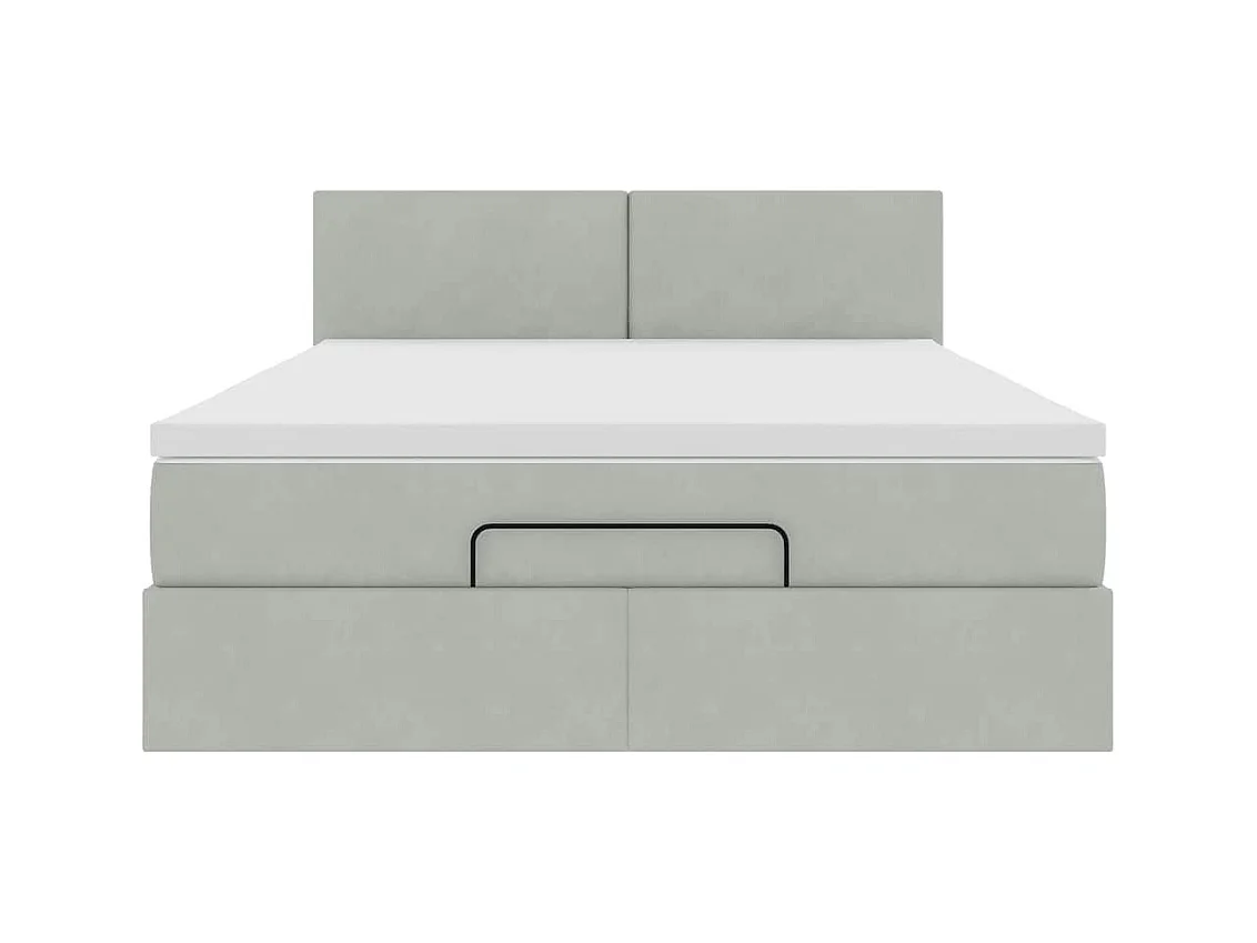 Struttura Letto Pouf con Materasso 140x200 cm in Velluto