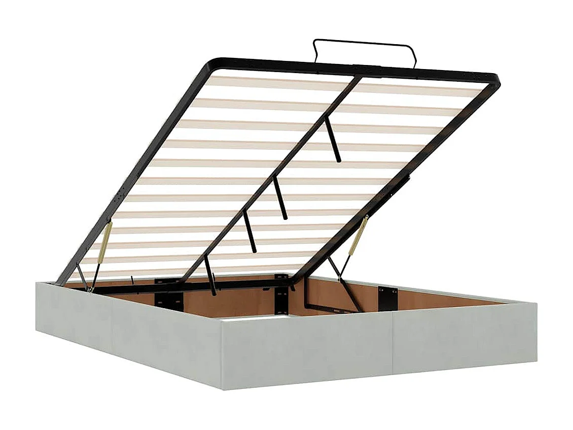 Ottoman bed met matras 140x200cm fluweel lichtgrijs