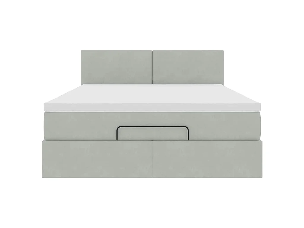 Estructura cama otomana con colchón gris claro 140x200cm