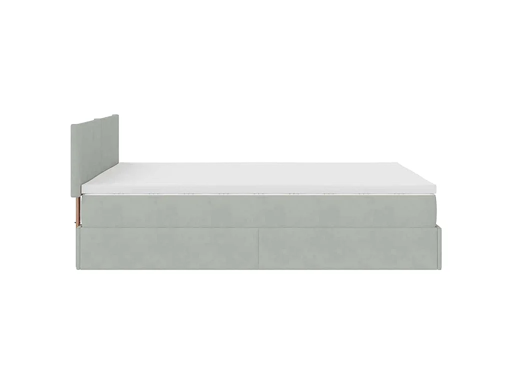 Estructura cama otomana con colchón gris claro 140x200cm