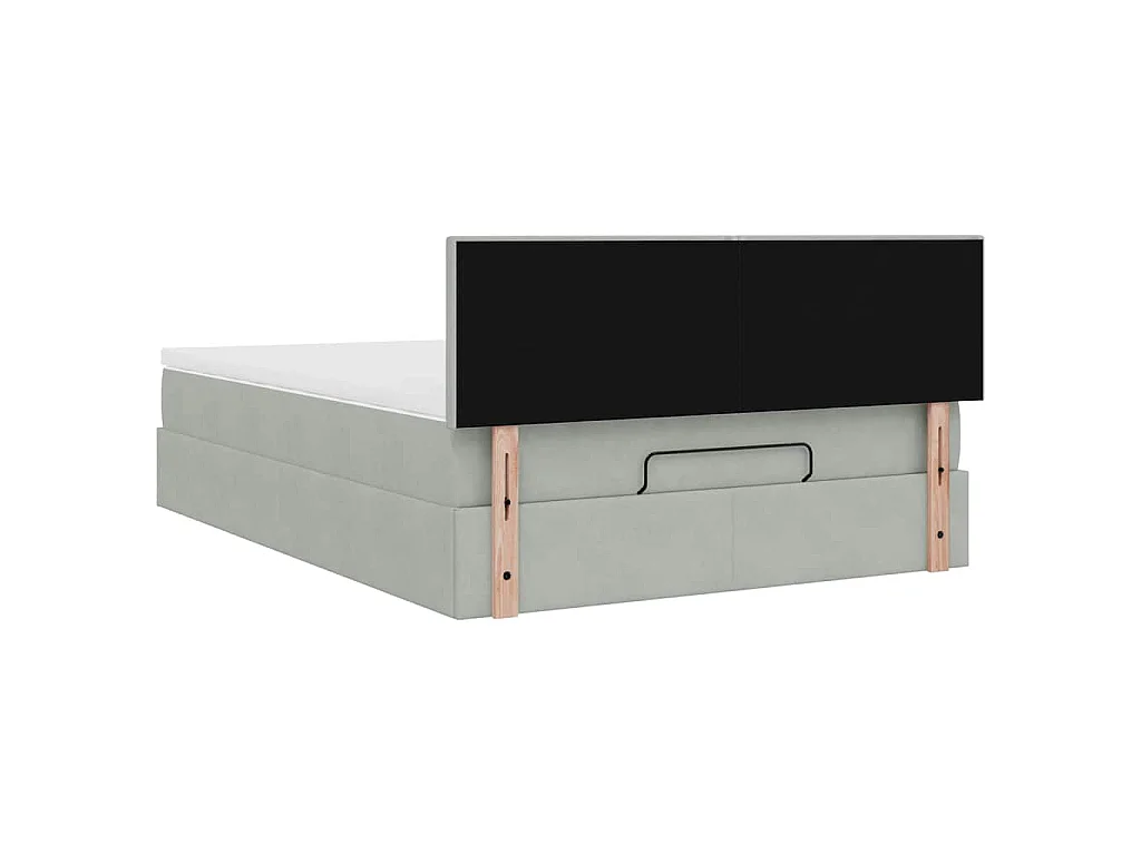Estructura cama otomana con colchón gris claro 140x200cm