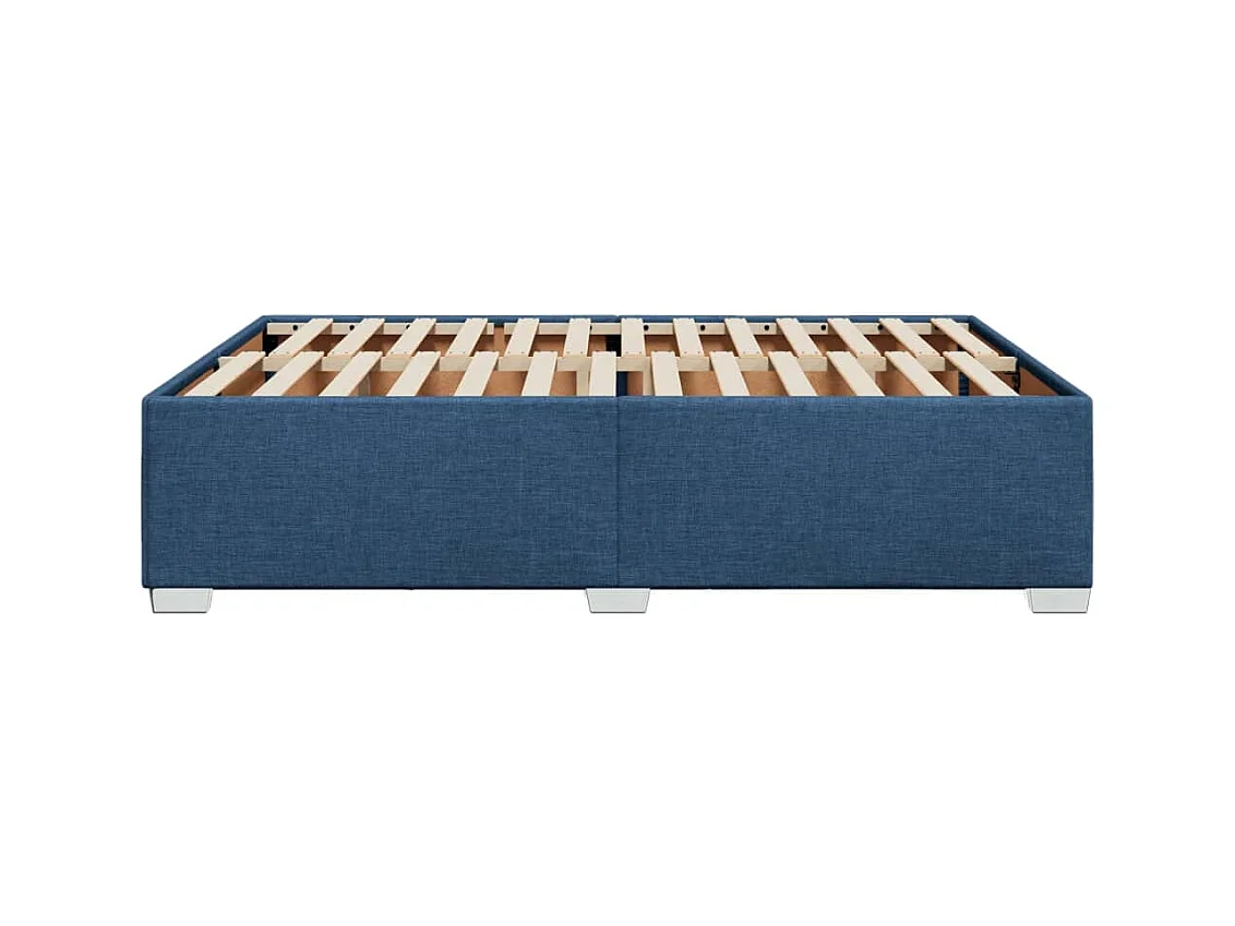 Cadre de lit sans matelas bleu 140x190 cm tissu