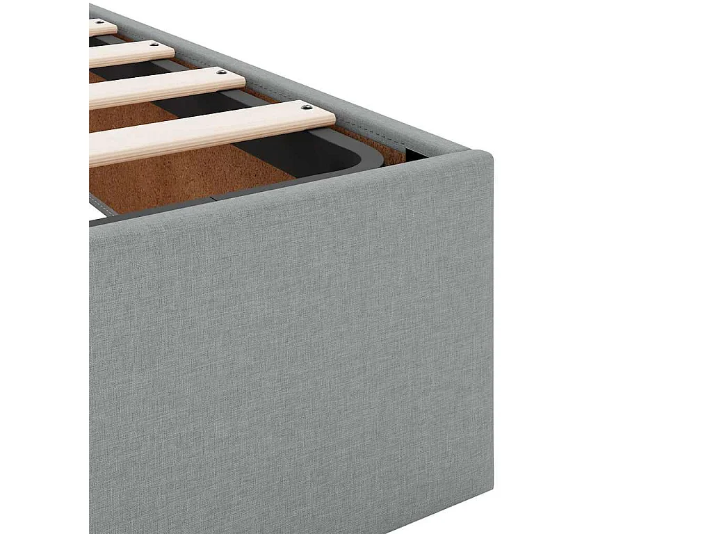 Estrutura cama otomana colchão 160x200 cm tecido cinzento claro