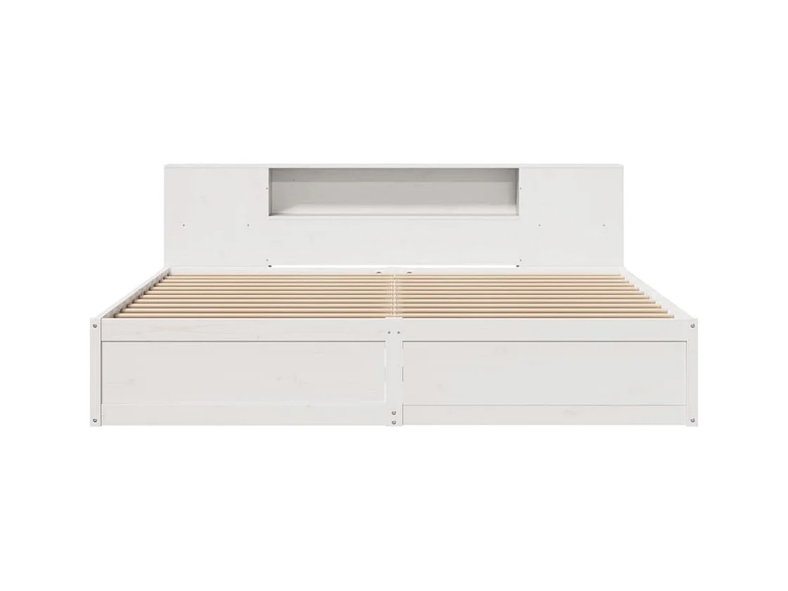 Cadre de lit sans matelas blanc 180x200 cm bois massif de pin