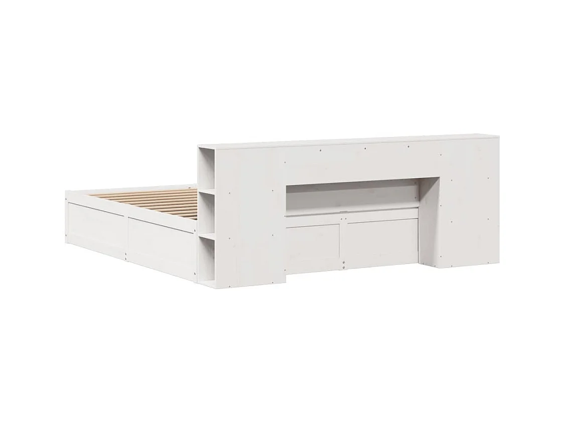 Cadre de lit sans matelas blanc 180x200 cm bois massif de pin