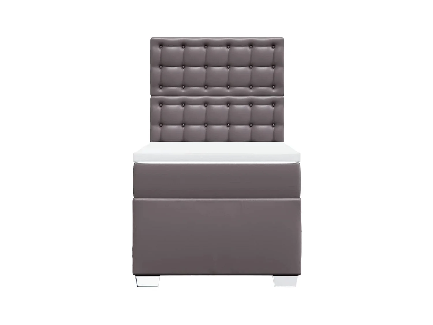 Giroletto a Molle con Materasso Grgio 90x200 cm in Similpelle