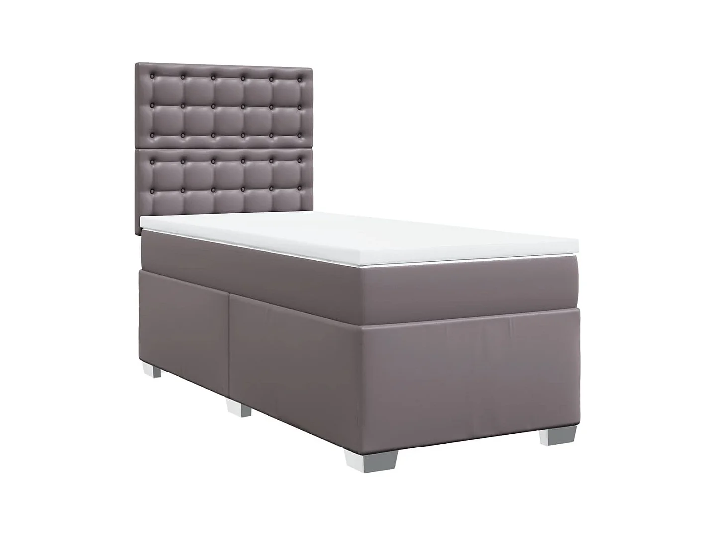 Sommier à lattes de lit avec matelas Gris 90x200 cm Similicuir