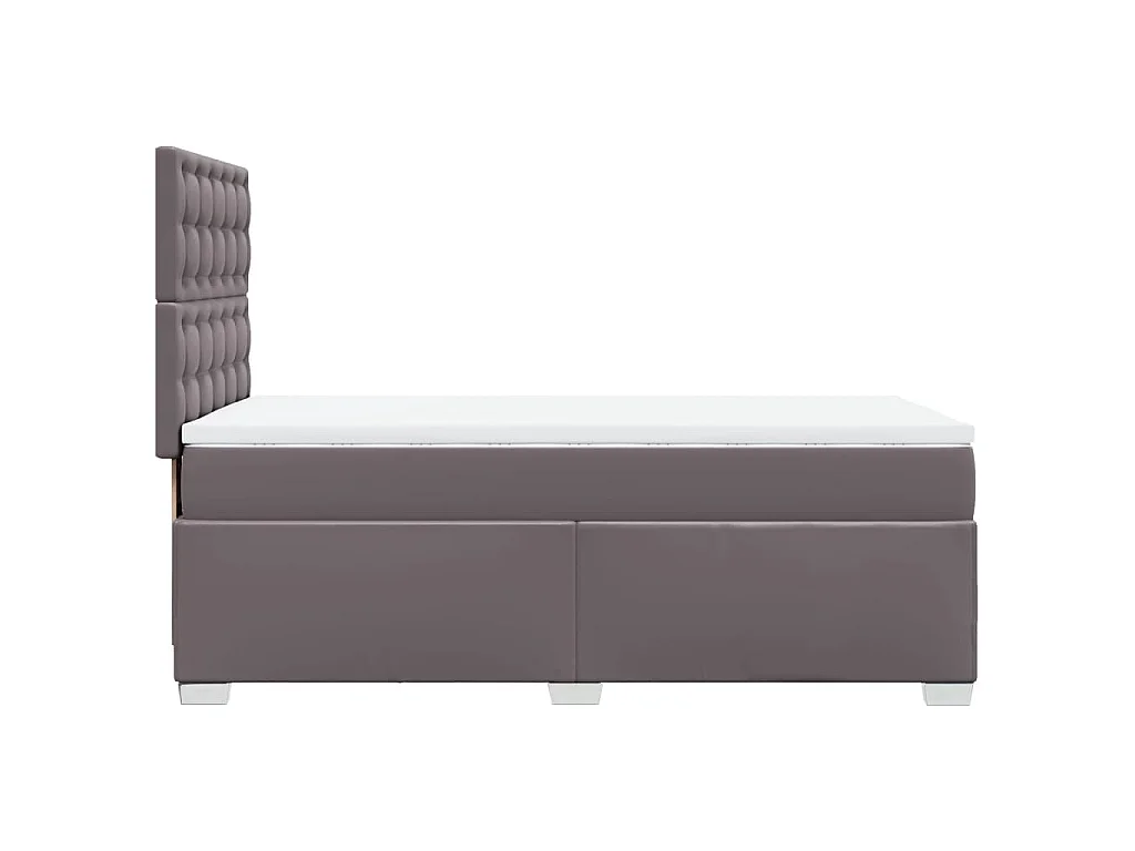Giroletto a Molle con Materasso Grgio 90x200 cm in Similpelle