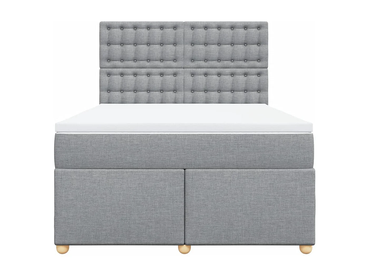 Cama box spring con colchón tela gris claro 140x200 cm