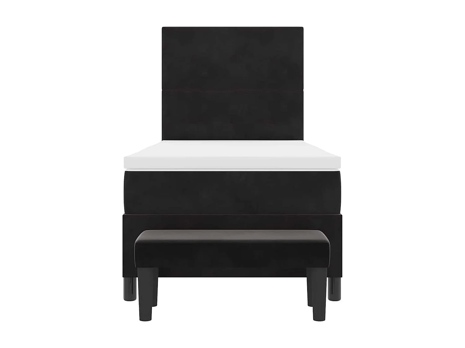 Boxspringbett mit Kissen mit Kopfteil Schwarz 200 x 90 cm Samt