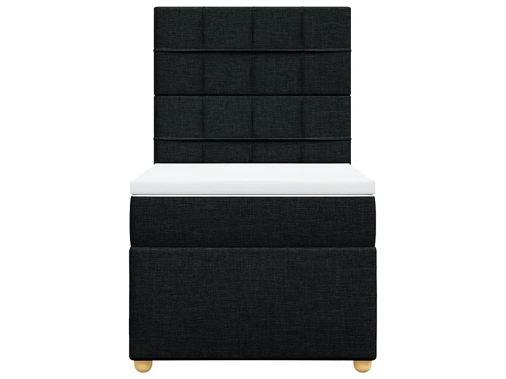 Cama box spring con colchón tela negro 100x200 cm