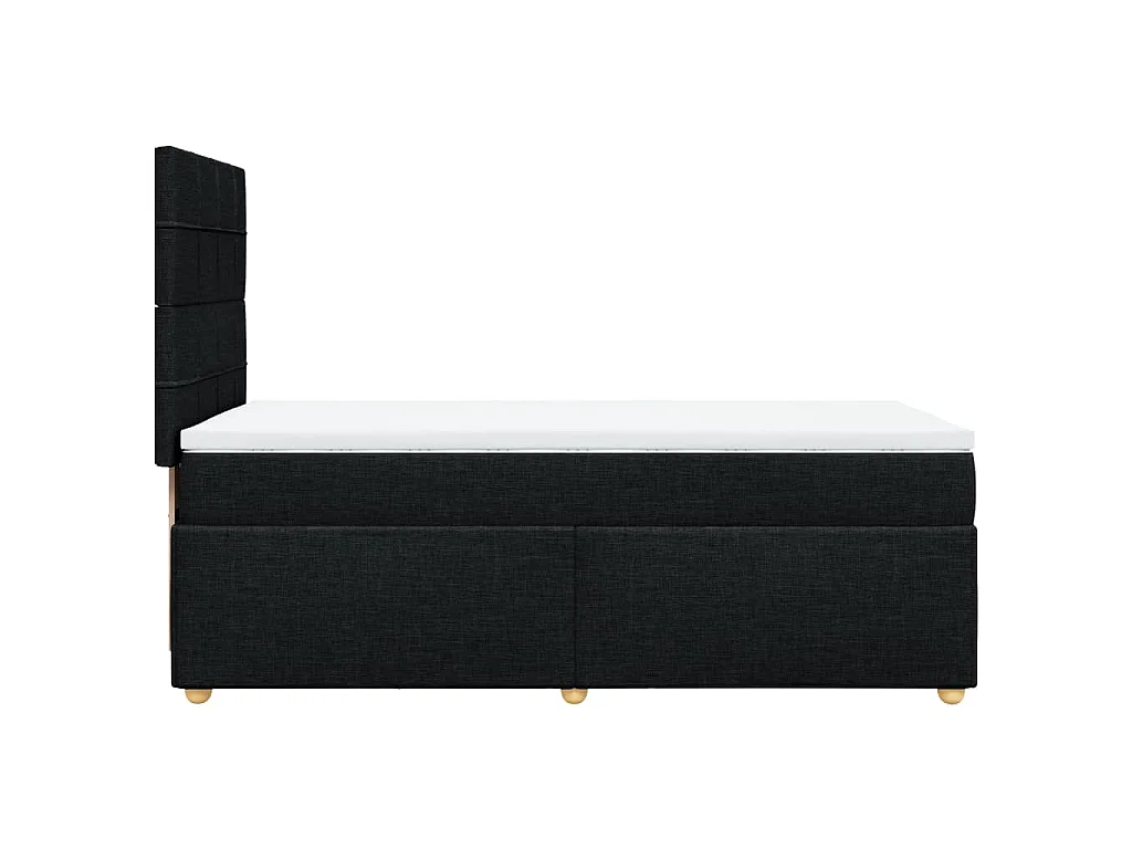 Cama box spring con colchón tela negro 100x200 cm