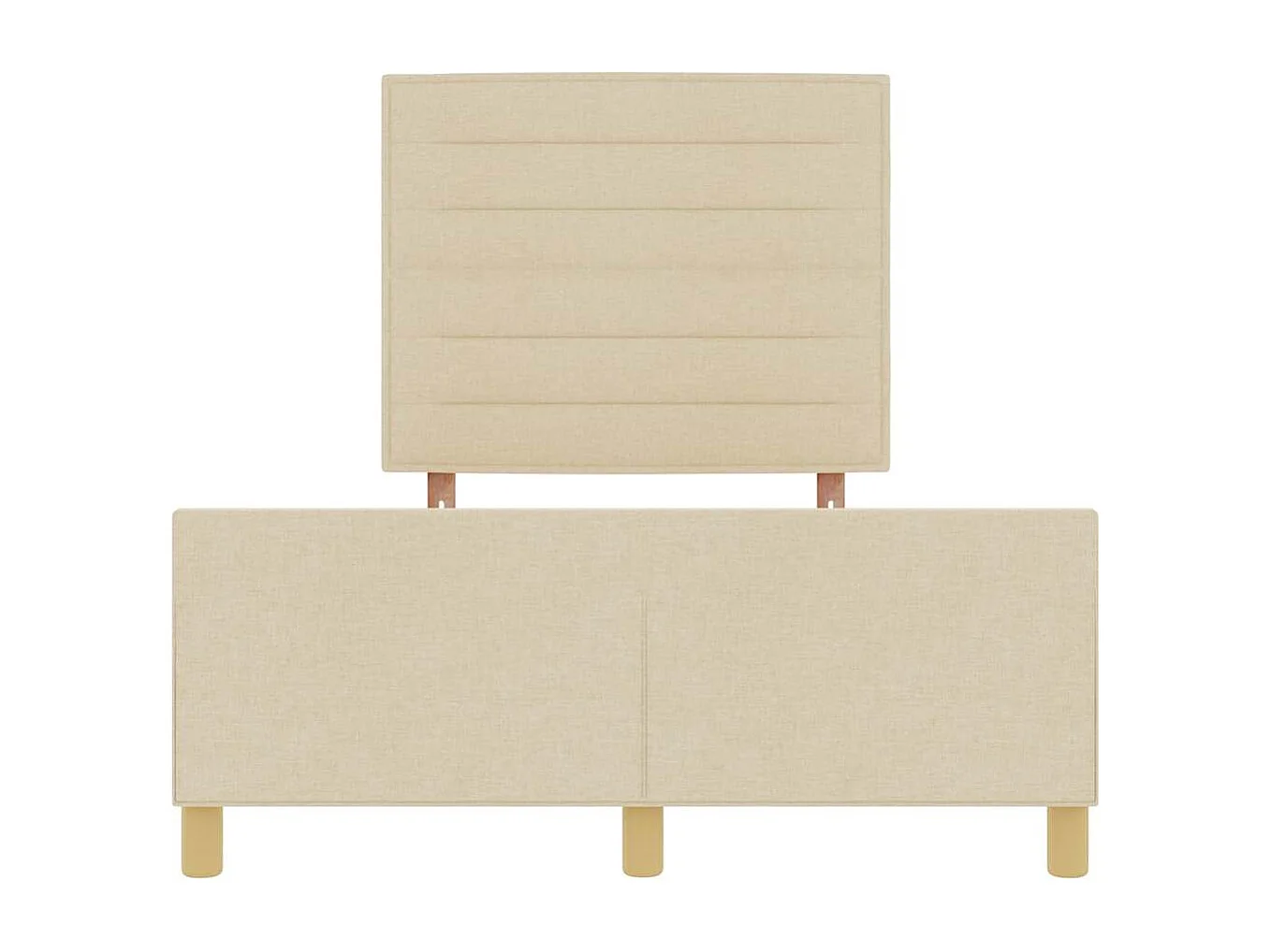 Cadre de lit avec tête de lit Crème 140 x 190 cm tissu