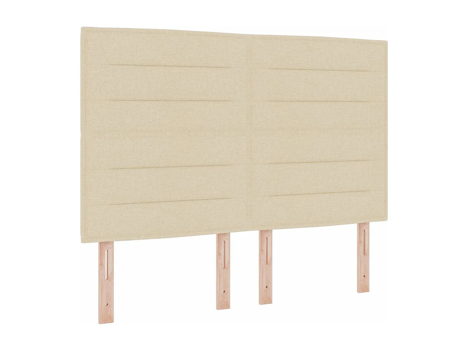 Estrutura da Cama com cabeceira Creme 140 x 190 cm tecido