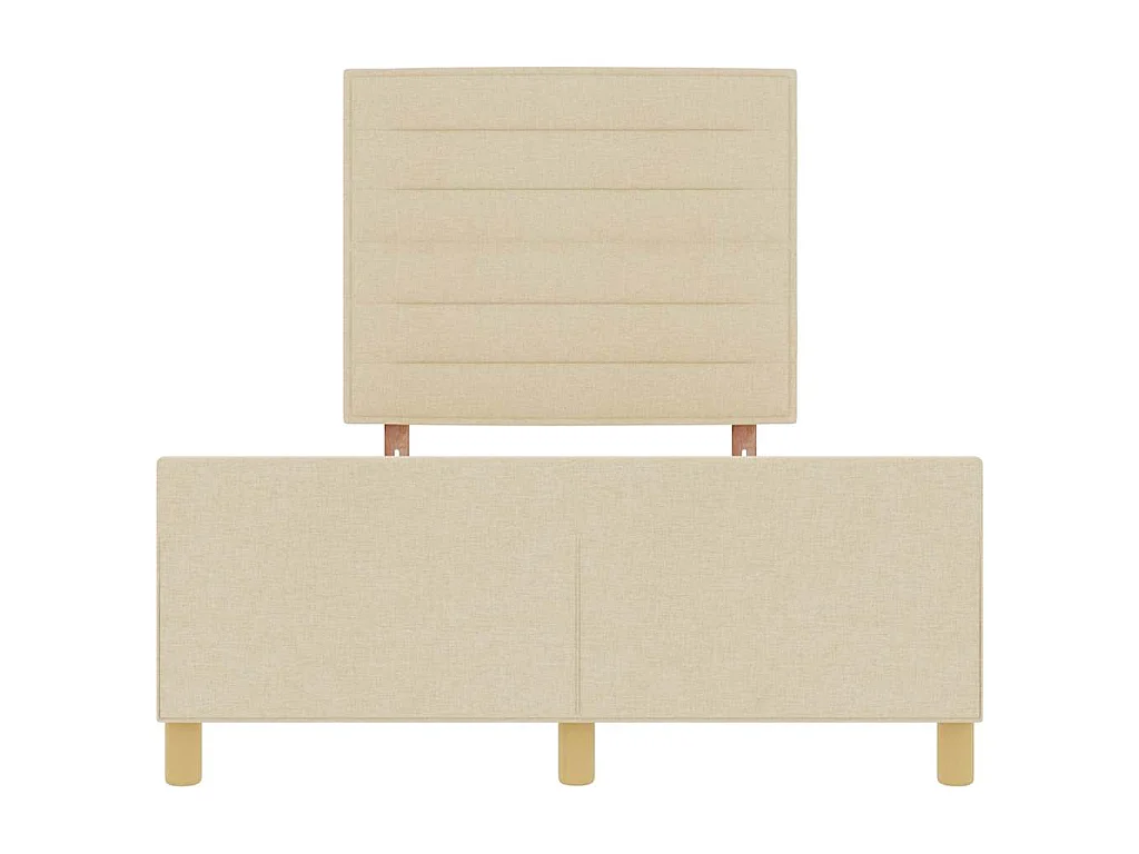 Bettgestell mit Kopfteil Creme 140 x 190 cm Stoff