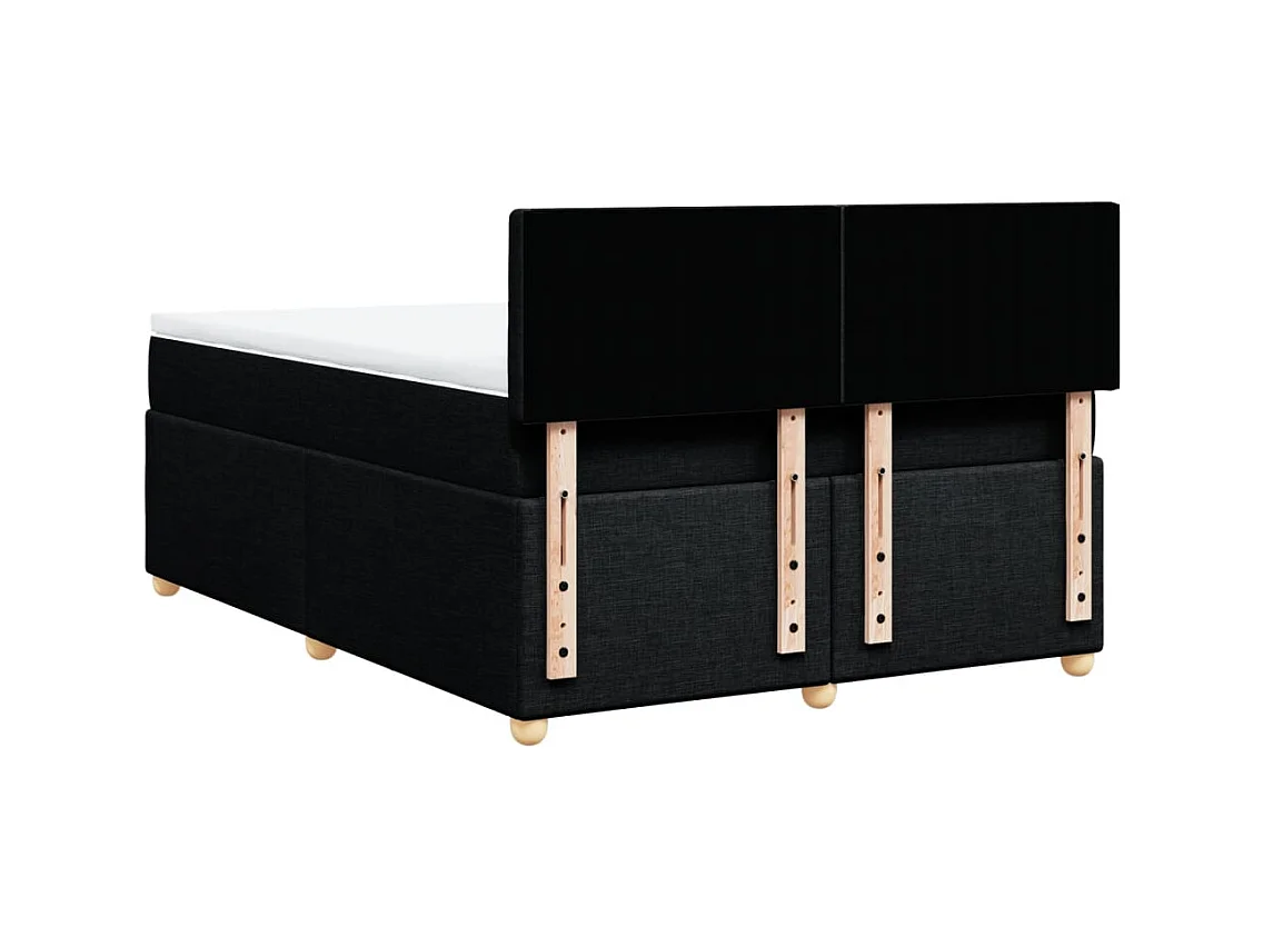 Sommier à lattes de lit avec matelas Noir 140x200 cm Tissu
