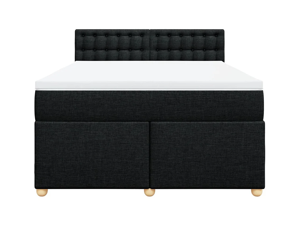 Boxspringbett mit Matratze Schwarz 140x200 cm Stoff