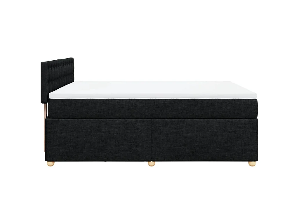 Sommier à lattes de lit avec matelas Noir 140x200 cm Tissu
