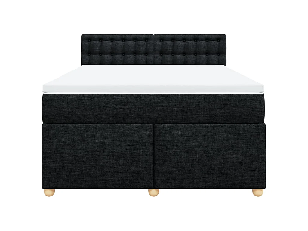 Boxspring met matras stof zwart 140x200 cm