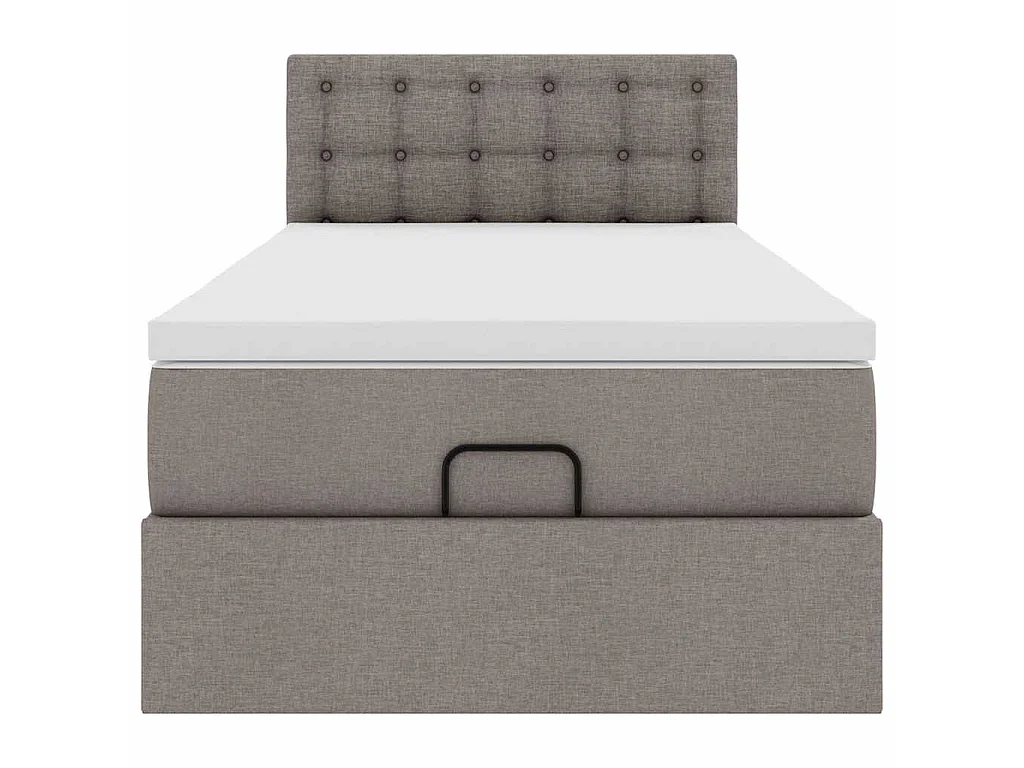 Bed met matras 90x200 cm stof taupe