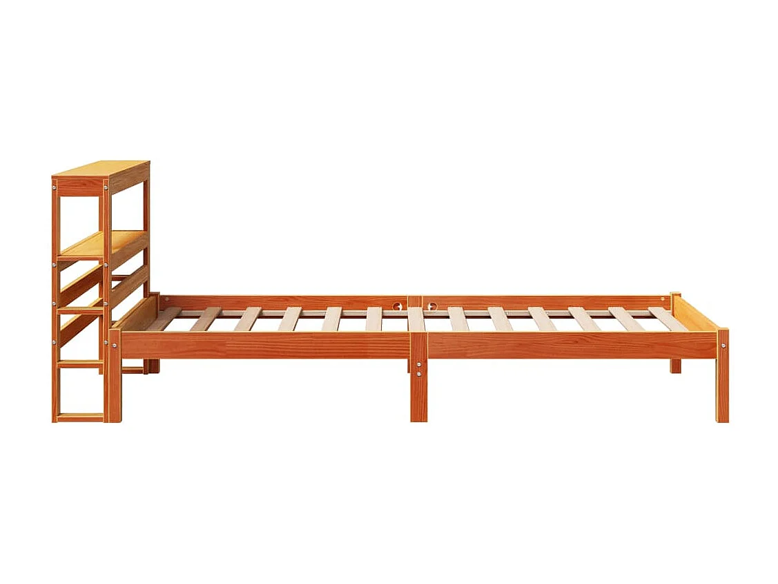 Cadre de lit et tête de lit sans matelas cire marron 100x200 cm