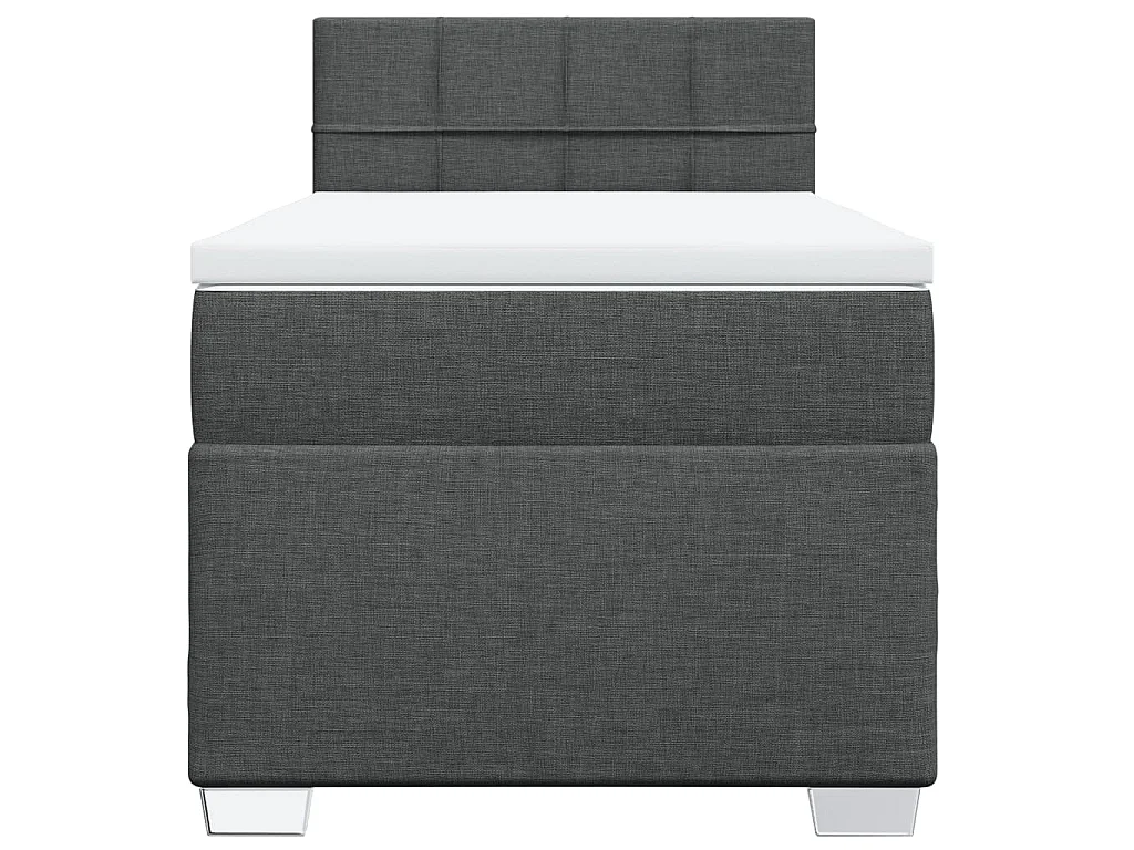 Boxspring met matras stof donkergrijs 90x200 cm