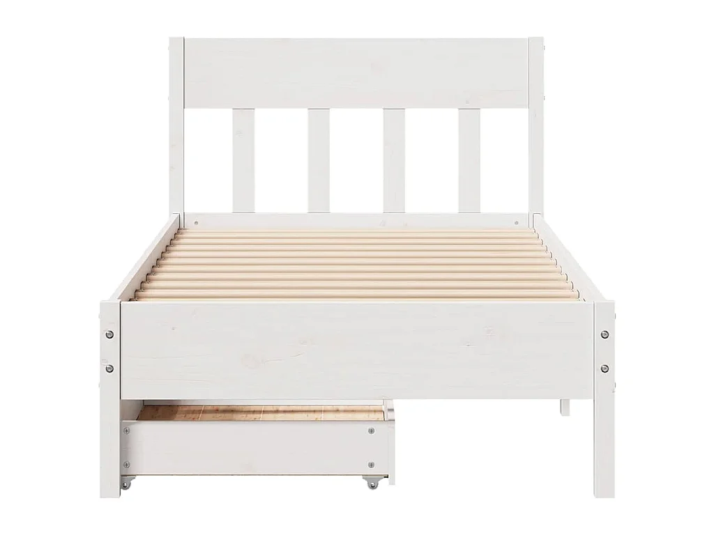 Cadre de lit sans matelas blanc 90x190 cm bois de pin massif