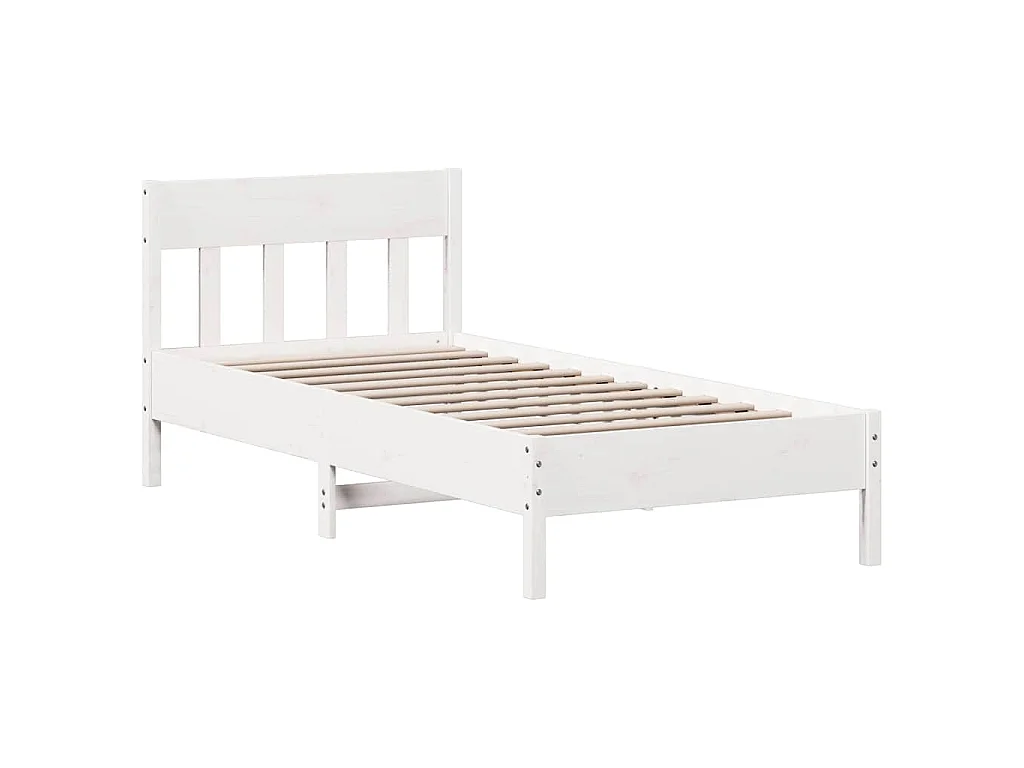 Cadre de lit sans matelas blanc 90x190 cm bois de pin massif