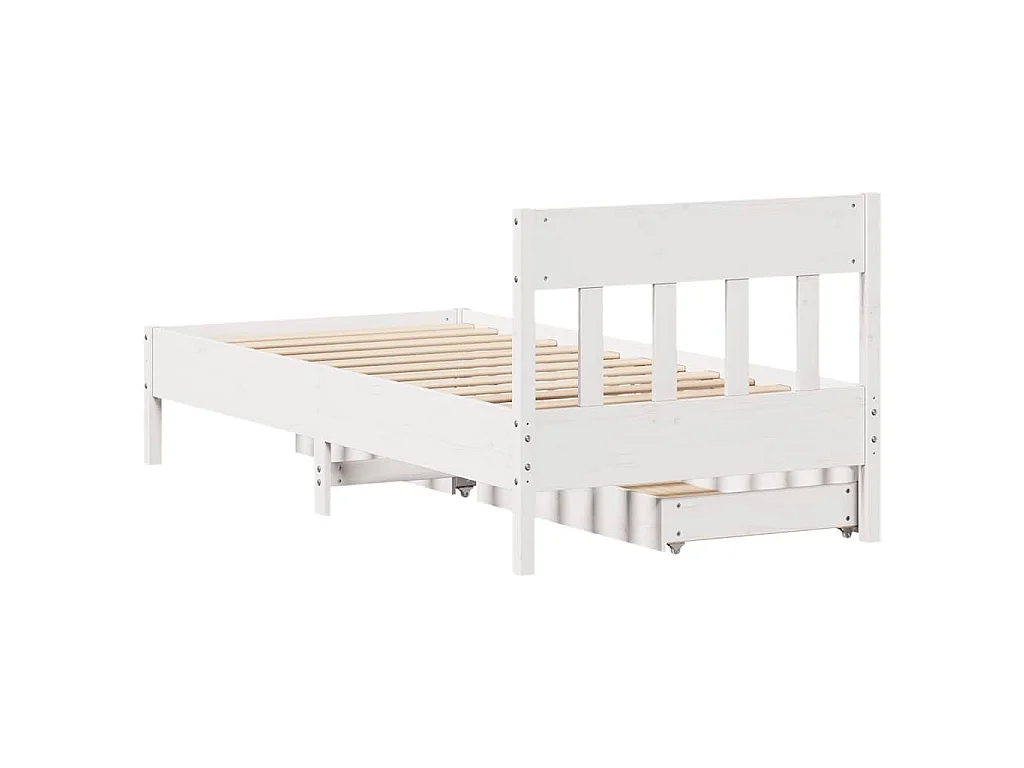 Cadre de lit sans matelas blanc 90x190 cm bois de pin massif