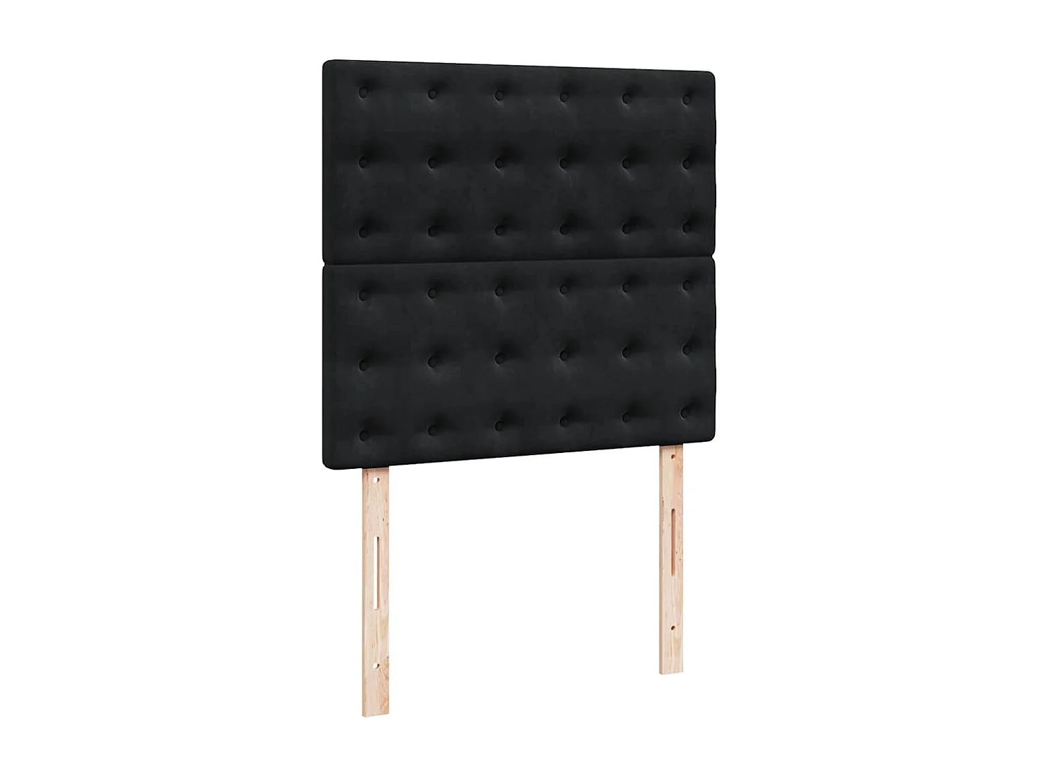 Struttura Letto Pouf con Materassi Nero 90x200 cm in Velluto