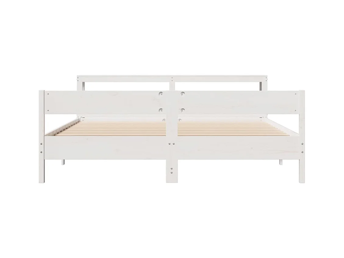 Massivholzbett ohne Matratze Weiß 180x200 cm Kiefernholz