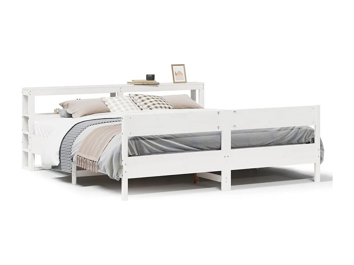 Bedframe zonder matras massief grenenhout wit 180x200 cm